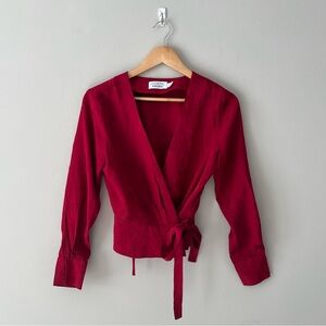 & Other Stories Deep Red Wrap Blouse